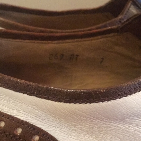 Vintage Leather Saddle Wingtips Shoes Costume Women 9.5 Men 7 - Picture 4 of 6